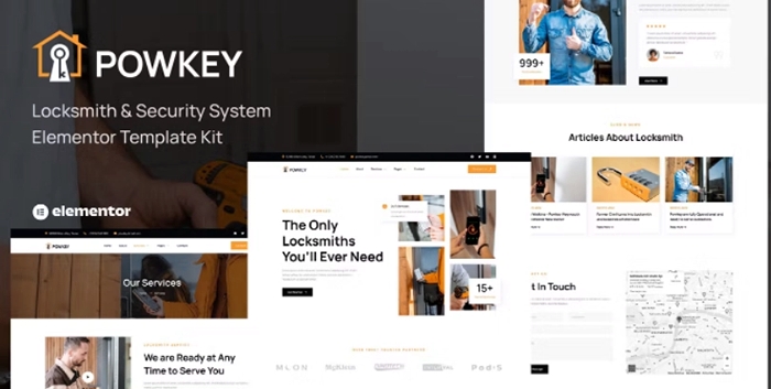 Powkey – Locksmith & Security System Elementor Template Kit 1.0.0
