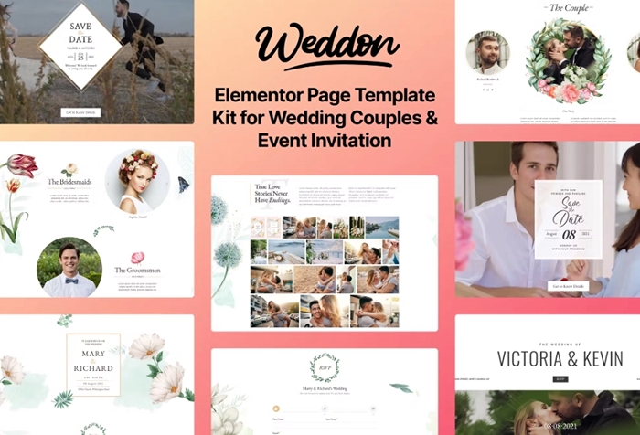 Weddon - Wedding Event Invitation Elementor Template Kit 1.0.0