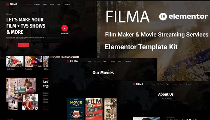 Filma – Film Maker & Movie Streaming Services Elementor Template Kit 1.0.0