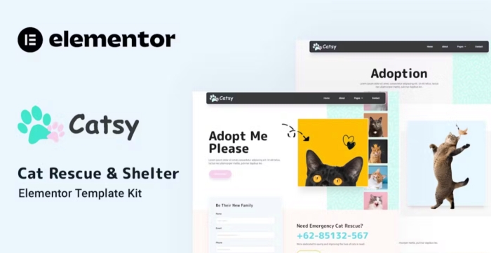 Catsy - Cat Rescue & Shelter Elementor Template Kit 1.0.0