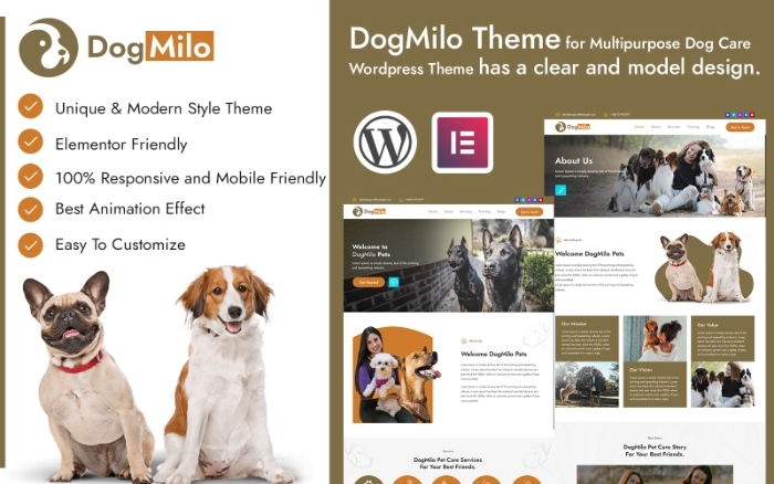 DogMilo WordPress Dog Care WordPress Theme 1.0.0
