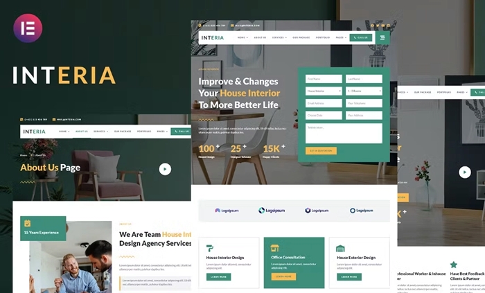 Interia – Interior Design Service Elementor Template Kit 1.0.0
