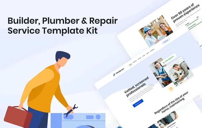 Handyman - Builder Plumber & Repair Service Elementor Template Kit 1.0.0