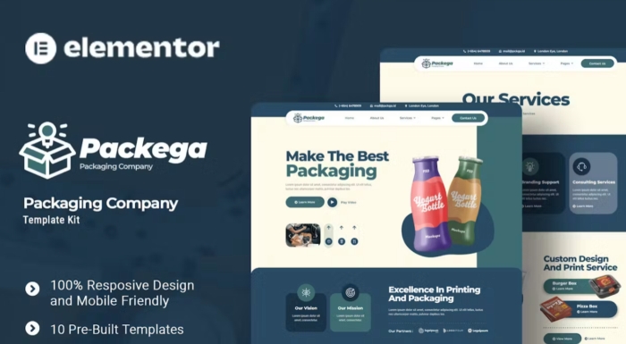Packega – Packaging Company Elementor Template Kit 1.0.0
