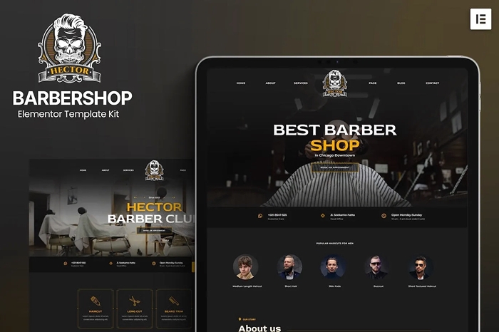 Hector – Barbershop Elementor Template Kit 1.0.0