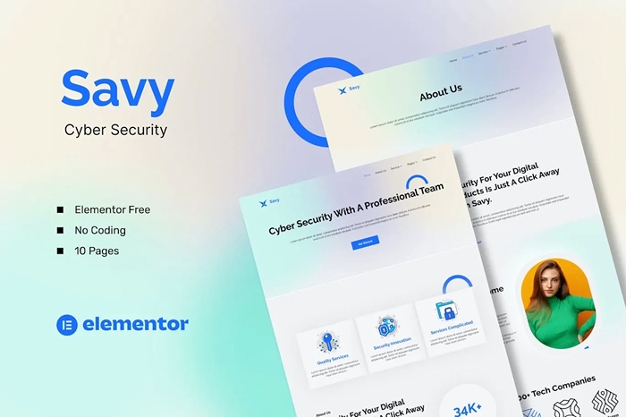 Savy – Cyber Security Elementor Template Kit 1.0.0