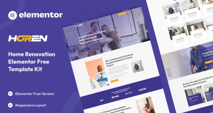 Horen – Home Renovation Services Elementor Template Kit 1.0.0