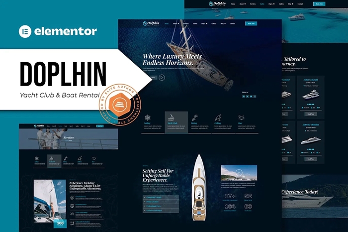 Dolphin – Yacht Club & Boat Rental Elementor Pro Template Kit 1.0.0