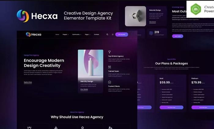 Hecxa - Creative Design Agency Elementor Template Kit 1.0.0