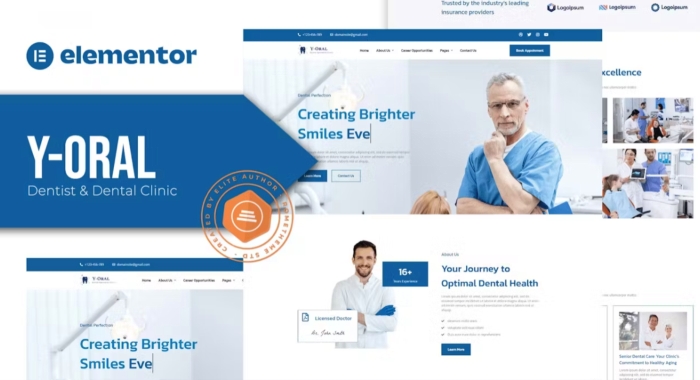 Y-Oral – Dentist & Dental Clinic Elementor Template Kit 1.0.0