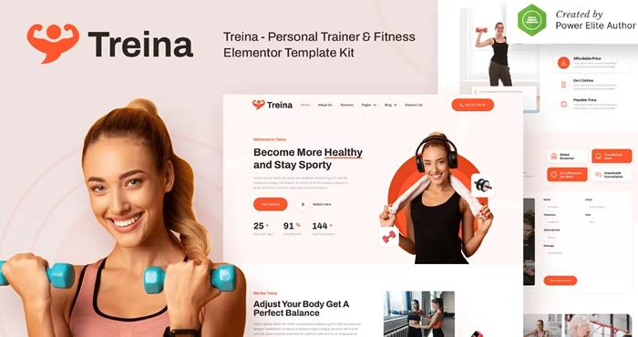 Treina – Personal Trainer & Fitness Elementor Template Kit 1.0.0