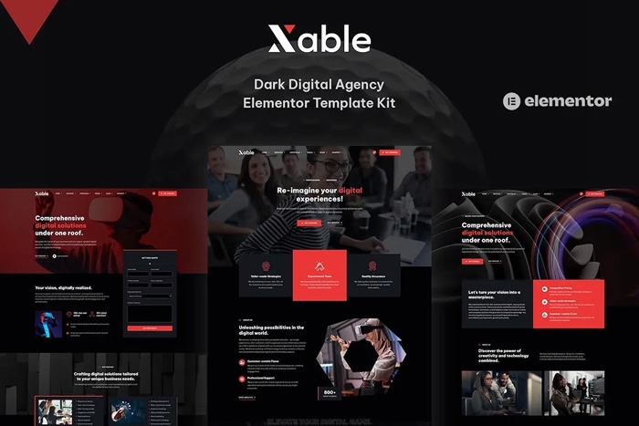 Xable – Dark Digital Agency Elementor Pro Template Kit 1.0.0