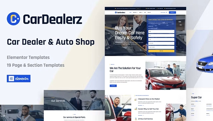 CarDealerz - Auto Dealer & Auto Shop Website Elementor Template Kit 1.0.0