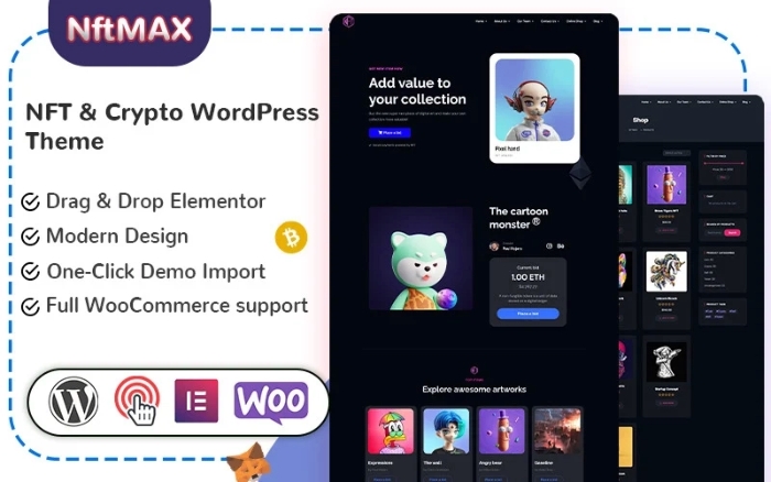 Nftmax – NFT & Crypto WordPress Theme 1.0