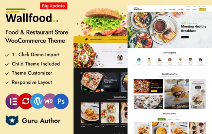 WallFood – Food and Restaurant Store Elementor WooCommerce Responsive Theme 1.0.0