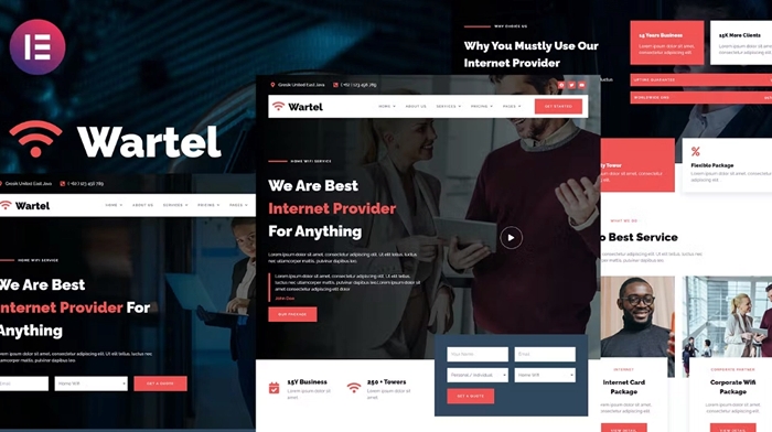 Wartel – Home Wifi & Internet Provider Services Elementor Template Kit 1.0.0