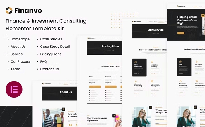 Finanvo – Finance & Investment Consulting Elementor Template Kit 1.0.0
