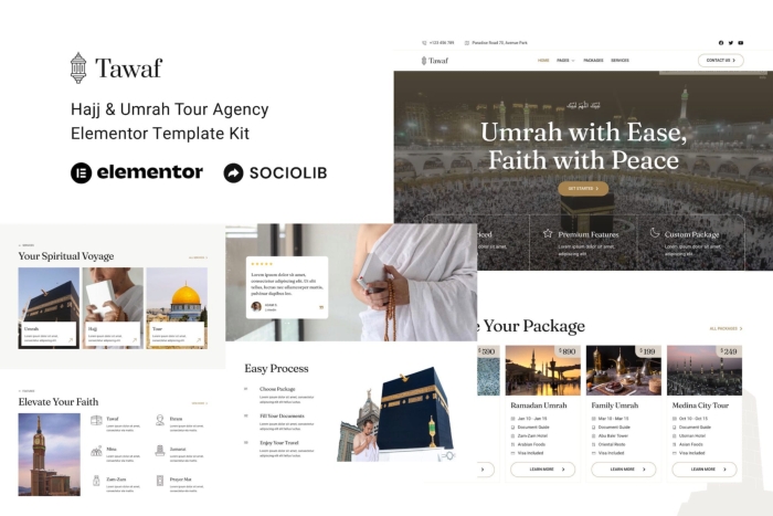 Tawaf – Hajj & Umrah Tour Agency Elementor Template Kit 1.0.0
