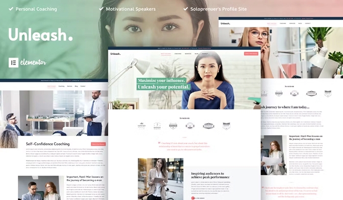 Unleash – Life Coach Elementor Template Kit 1.0.0