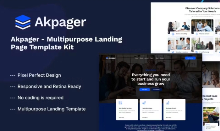 Akpager – Multipurpose Landing Page Template Kit 1.0.0