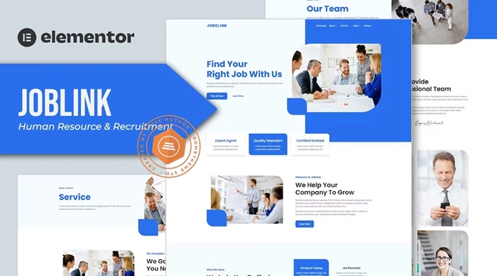 Jobslink – Human Resource & Recruitment Agency Elementor Template Kit 1.0.0