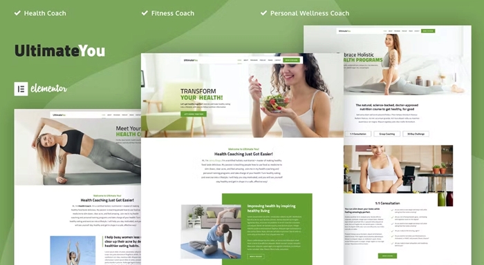 UltimateYou – Health Coach Elementor Template Kit 1.0.0