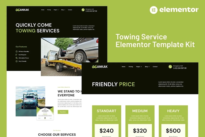 Ankak - Towing Services Elementor Pro Template Kit 1.0.0
