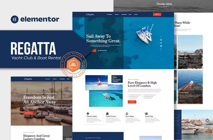 Regatta - Yacht Club & Boat Rental Elementor Template Kit 1.0.0