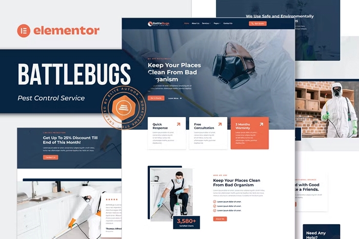 BattleBugs – Pest Control Service Elementor Template Kit 1.0.0