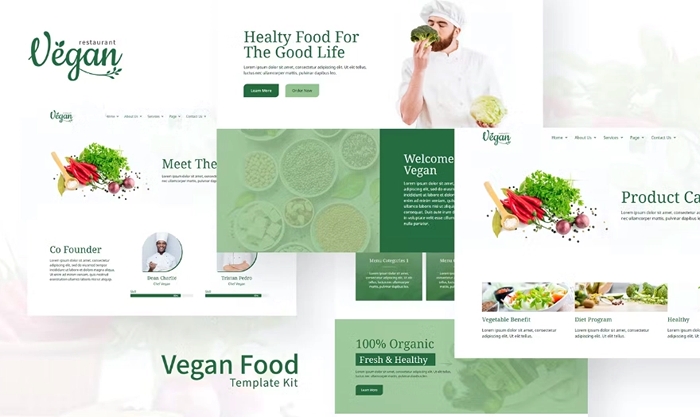 Vegan Restaurant Elementor Template Kit 1.0.0