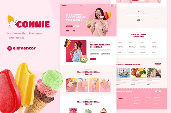 Connie – Ice Cream Shop Elementor Template Kit 1.0.0