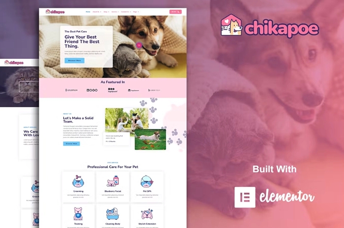 Chikapoe - Pet Care & Veterinary Elementor Template Kit 1.0.0