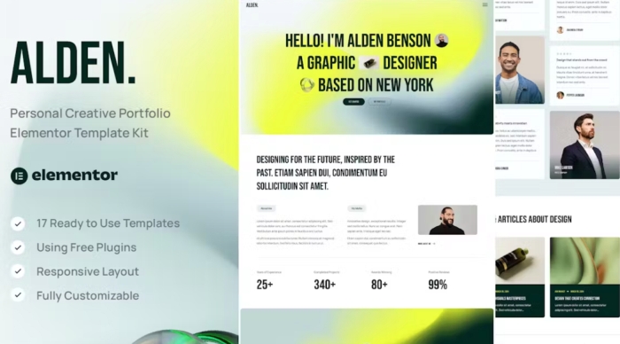 Alden – Personal Creative Portfolio Elementor Template Kit 1.0.0