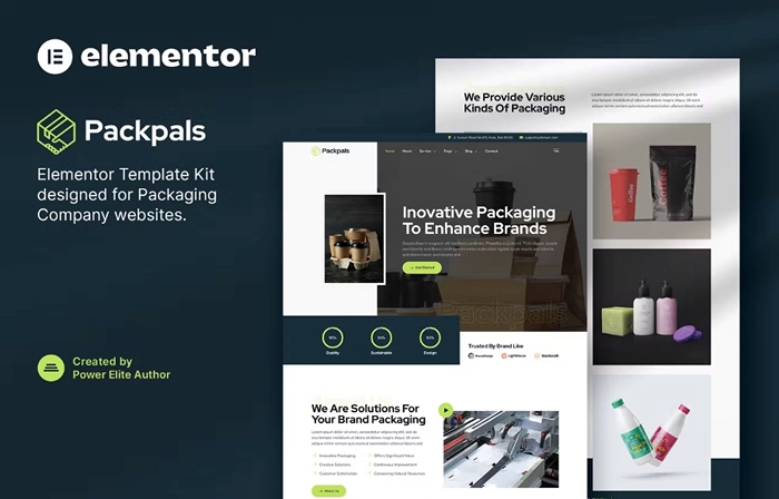 Packpals – Packaging Company Elementor Template Kit 1.0.0