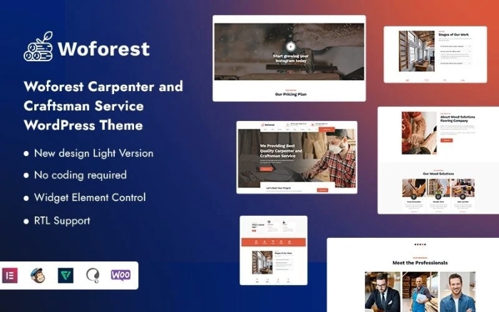 Woforest – Carpenter and Craftsman Service WP Theme 1.0.0