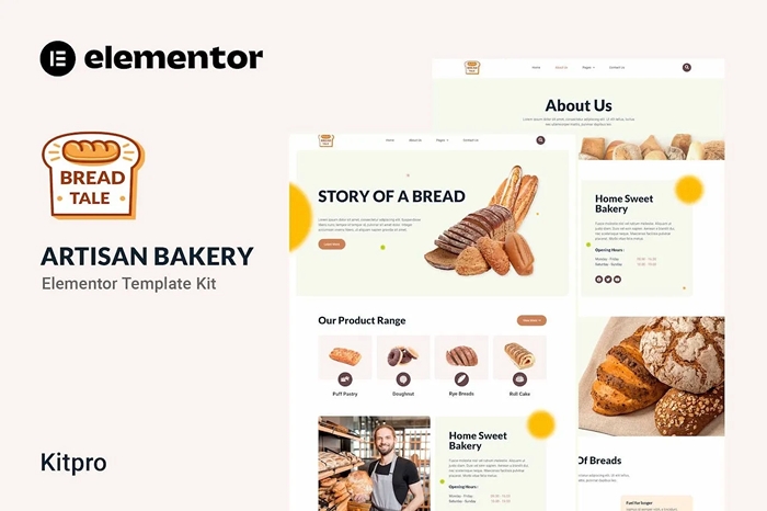 Baketale – Artisan Bakery Elementor Template Kit 1.0.0
