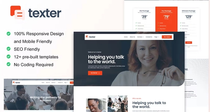 Texter – Content Writing Service Agency Elementor Kit 1.0.0