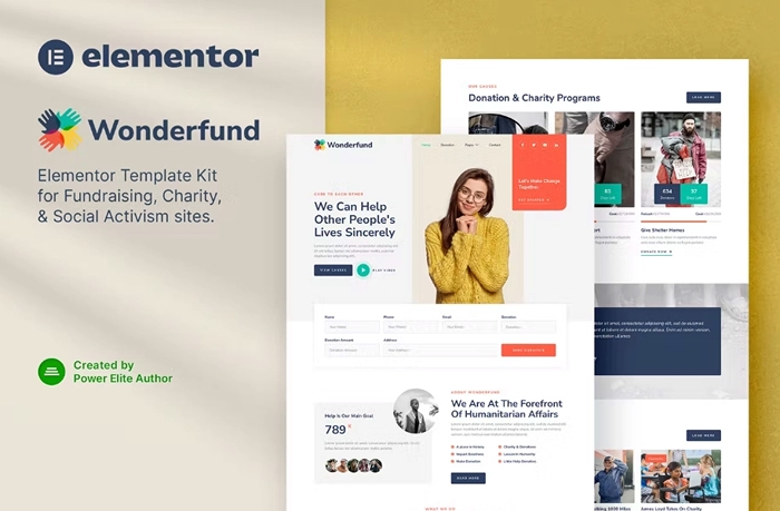 Wonderfund – Fundraising & Charity Elementor Template Kit 1.0.0