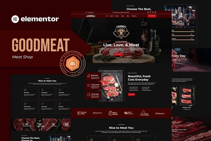Goodmeat - Meat Shop & Butcher Elementor Template Kit 1.0.0