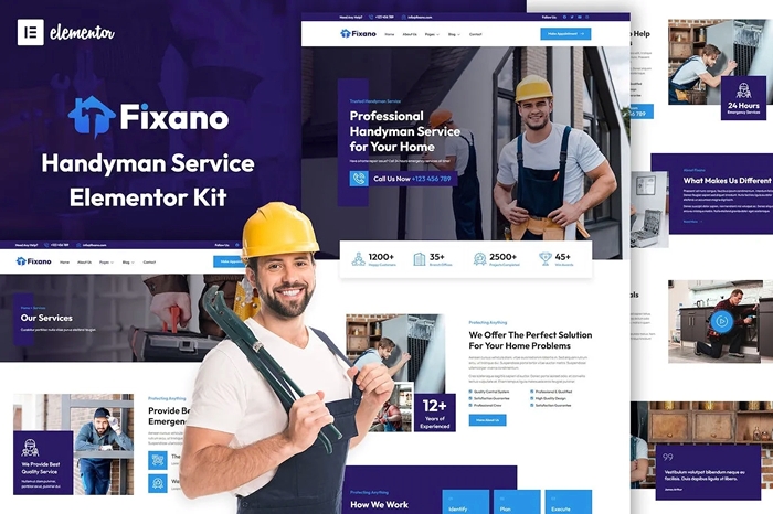 Fixano - Handyman Services Elementor Template Kit 1.0.0
