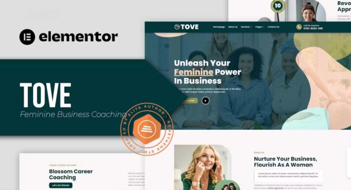 Tove – Feminine Business Coaching Elementor Template Kit 1.0.0
