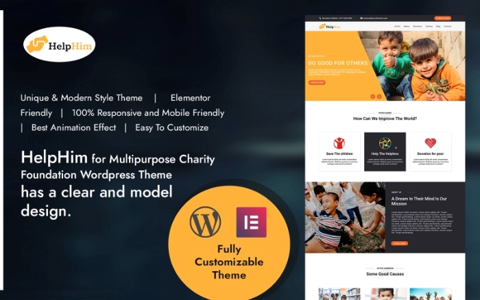 Help Him WordPress Charity Foundation WP Theme 1.0.0