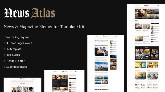 NewsAtlas – News & Magazine Elementor Template Kit 1.0.0