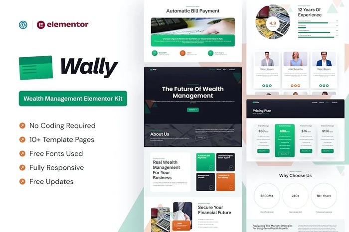Wally – Wealth Management Elementor Pro Template Kit 1.0.0