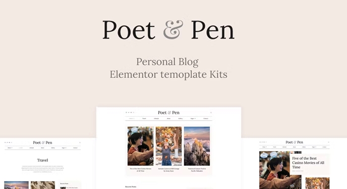 Poet & Pen – Personal Blog Elementor Template Kit 1.0.0