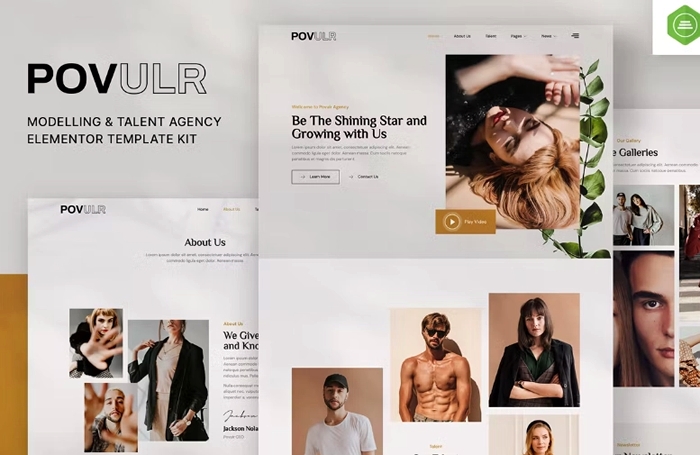 POVULR - Modeling & Talent Agency Elementor Template Kit 1.0.0