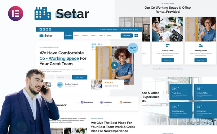 Setar – Coworking Space & Startup Office Elementor Template Kit 1.0.0