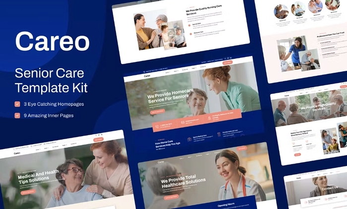 Careo – Elderly & Senior Care Elementor Template Kit 1.0.0