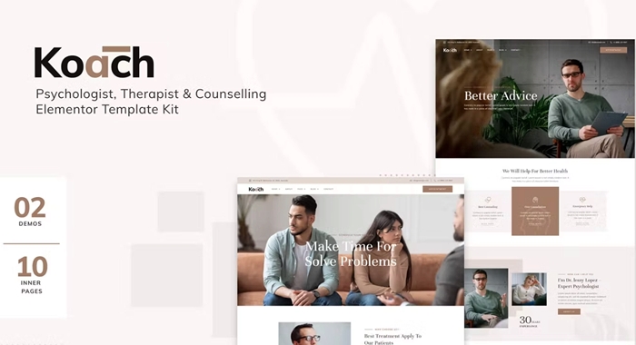 Koach – Life Coach & Counseling Elementor Template Kit 1.0.0
