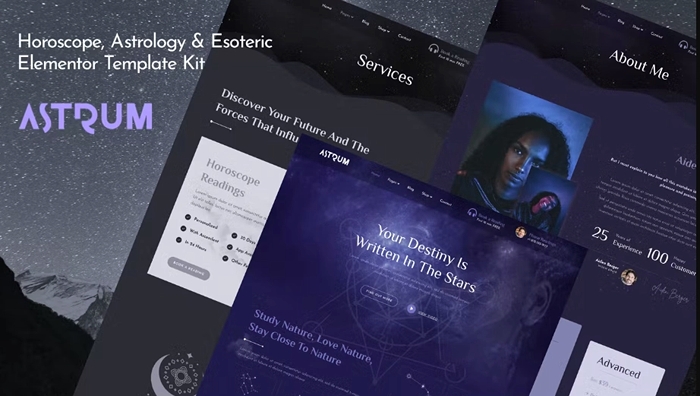 Astrum – Horoscope Astrology & Esoteric Magic Elementor Template Kit 1.0.0
